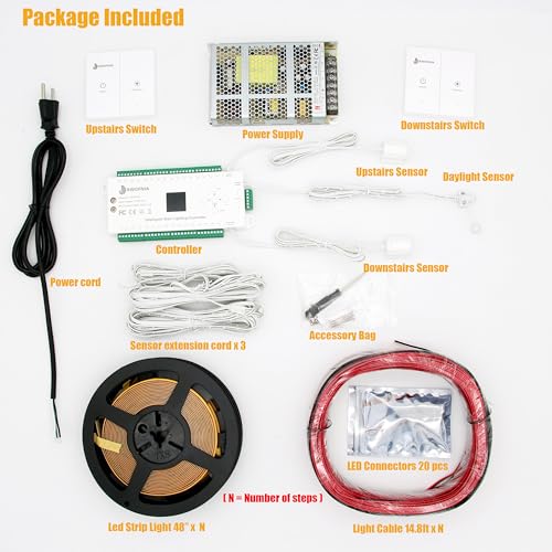 Kit de Iluminación LED para Escaleras con Sensor de Movimiento 48" Blanco Cálido miniatura 5