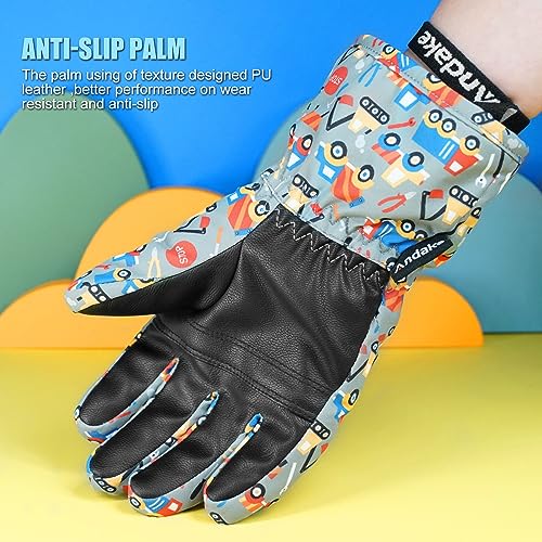 Andake Kids Ski Gloves 2-7 age Waterproof Winter Snow Gloves Warm for Girls Boys Children Gift - Image 4