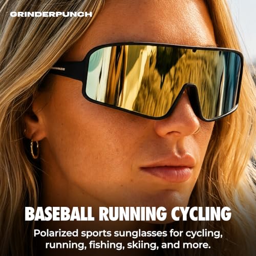 Image of grinderPUNCH Running Baseball Sunglasses for Men Women Sports Cycling Glasses Softball Sunglasses UV400 Protection
