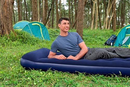 Bestway Single-Luftbett mit integrierter Fußpumpe 188 x 99 x 28 cm, Dunkelblau