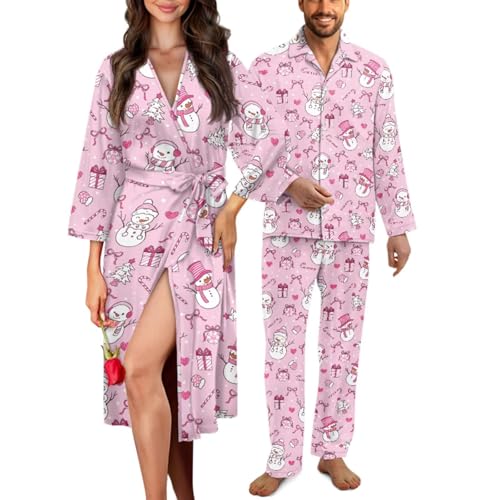 Christmas Couple Pajamas Comfortable Long Pajamas Couples Set for Bedroom