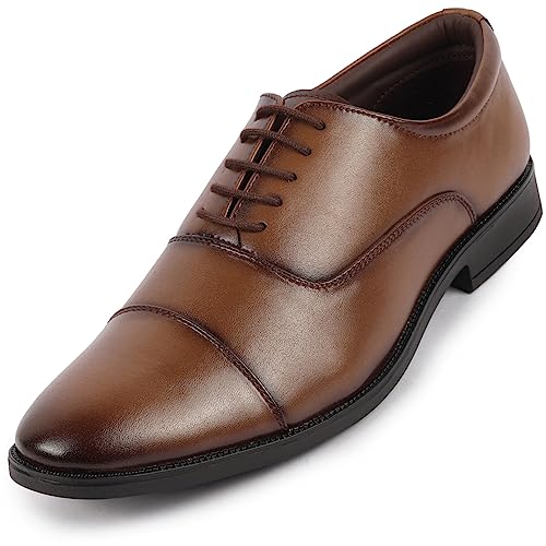 Image of FAUSTO Men's Formal Office Meetings Work Lace-Up Derby Shoes
