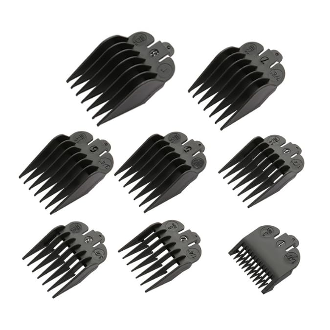 8 PCS Professional Hair Clipper Combs Guides Professional Hair Cut Clippers Tool Hair clipper guide combs hair cutting guides for Increased Cutting Performanc