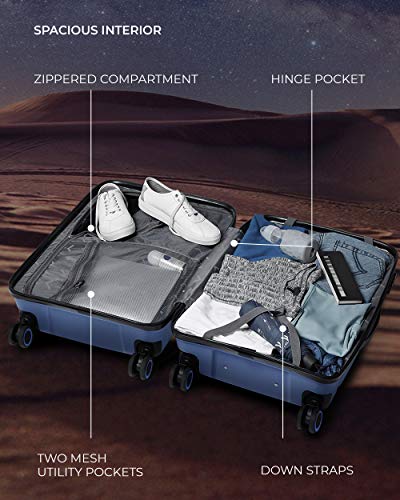 Image of Nasher Miles Sahara Hard-Sided Polypropylene Check-in Luggage Navy Blue 28 inch |75cm Trolley Bag