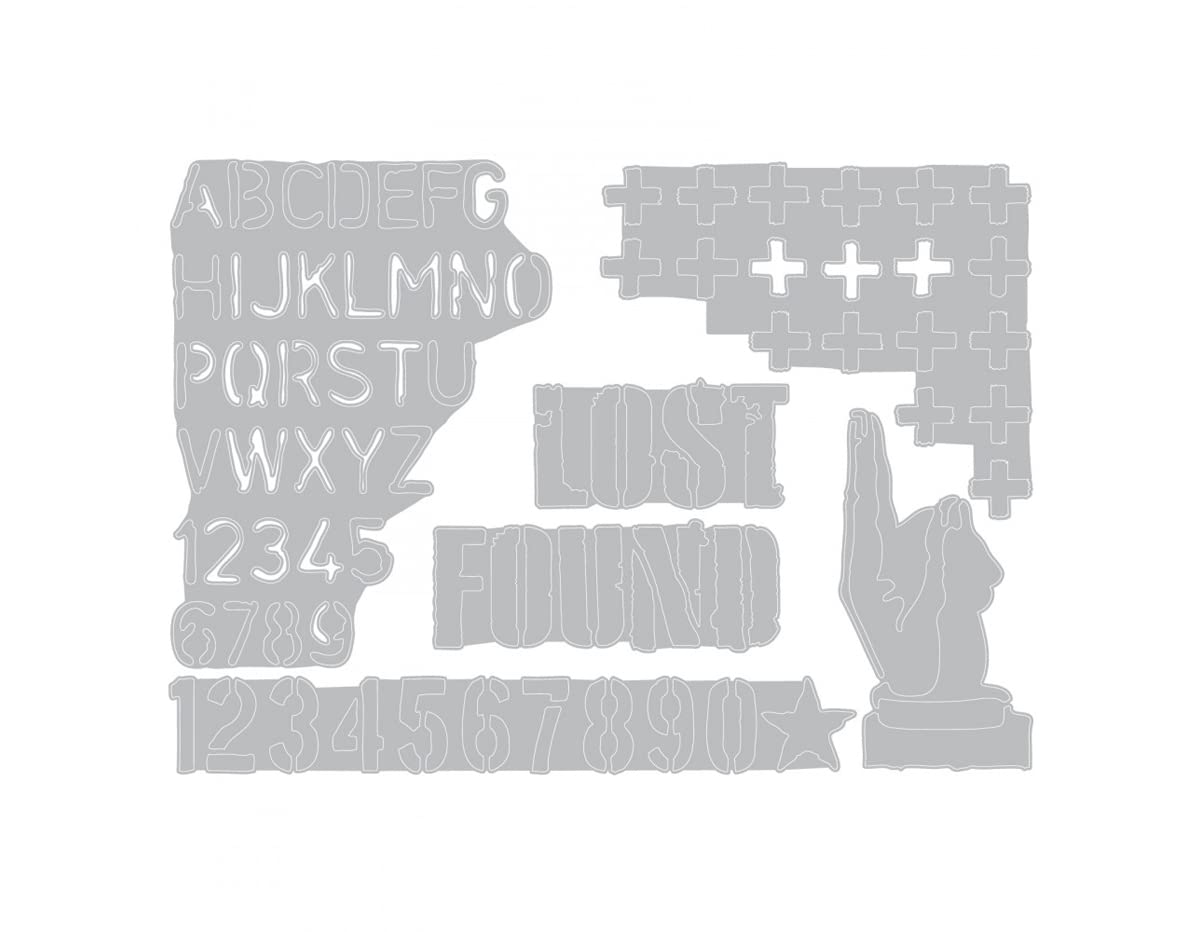 Sizzix 661286 Fustella Thinlits Vacanza Scritta A Mano Di Tim Holtz – Set Da 9 Pezzi In Acciaio