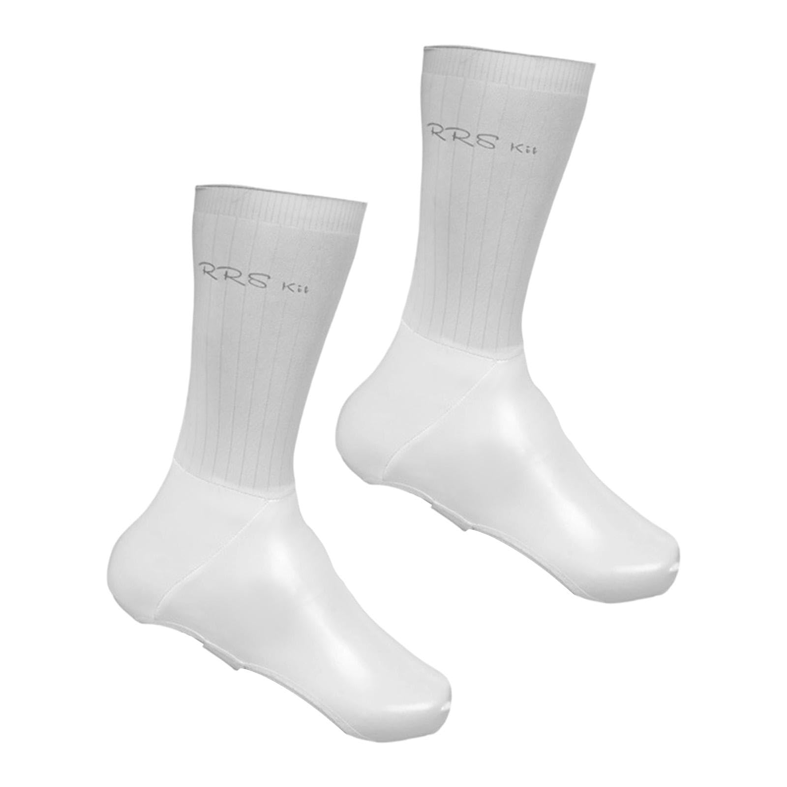 Copriscarpe da Ciclismo Impermeabili, Copriscarpe Alto in Poliestere E PU per Scarpe da Montagna E da Strada, Offre Prestazioni Antivento, Antipioggia E Traspiranti, Bianco