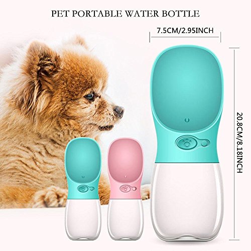 OFKPO Dog Water Bottle, Pet Travel Water Drink Cup, Portable Dog Cat Water Dispenser for Outdoor, Travel, Walking, Hiking, Blue (350ml) - Image 3