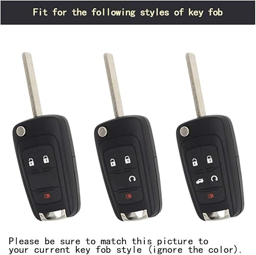 Miniatura 4 de TANGSEN Funda para llavero compatible con Buick Chevrolet Chevy GMC 3, 4, 5 botones, entrada sin llave, accesorios de control remoto, doble funda