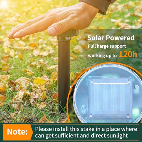Upgrade 8GREEN Mole Repellent for lawns Gopher Repellent Ultrasonic Solar Powered Snake Repellent Deterrent Mole Repeller Vole Repellent Outdoor Lawns Garden Yard All Pests Sonic Spikes Stakes Chaser - 4