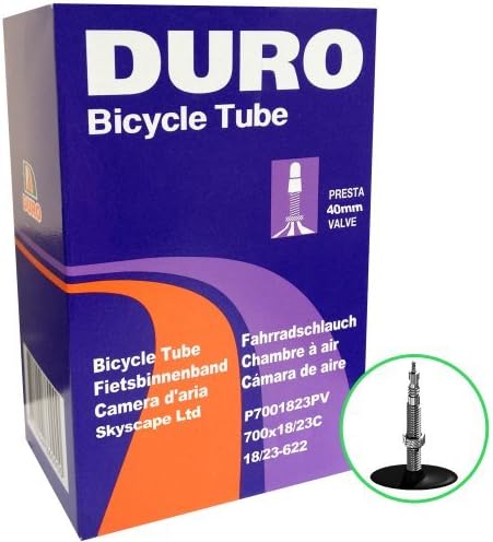 DURO Branded Cycle Inner Tube - 700 x 18-23c - For Road/Race Bikes - (Presta Valve)