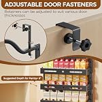 8-Tier Over The Door Pantry Organizer Pantry Organization and Storage with Adjustable Basket, Door Spice Rack for Kitchen, Bathroom (Black, 8-Tier (17.1"W x 5.7"D x 72.6"H))