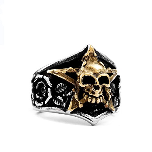 Image of Genuine Stainless Steel Ring Jewelry for Men Fashion Punk Biker Skull Rings