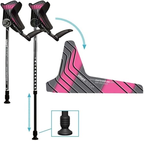 Miniatura 20 de smartCRUTCH Muletas ergonómicas personalizadas para el antebrazo para adultos, varios colores, el antebrazo ajustable gira de 15 a 90 grados, altura