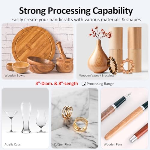 image for ARTYMASTER Mini Lathe, WM101A-Plus Mini Wood Lathe Machine, 24VDC 96W 