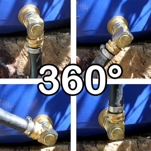 Image of Garden Hose Swivel elbow Connector 90 Degree Solid Brass Pipe Fittings Hose Kink Protector (2 Pack)