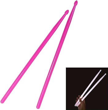 Drum Sticks Luminous Drumsticks Nylon 5A Practice Drum Sticks Fluorescent for Jazz Percussion Music Instrument Accessory 1 Pair pink