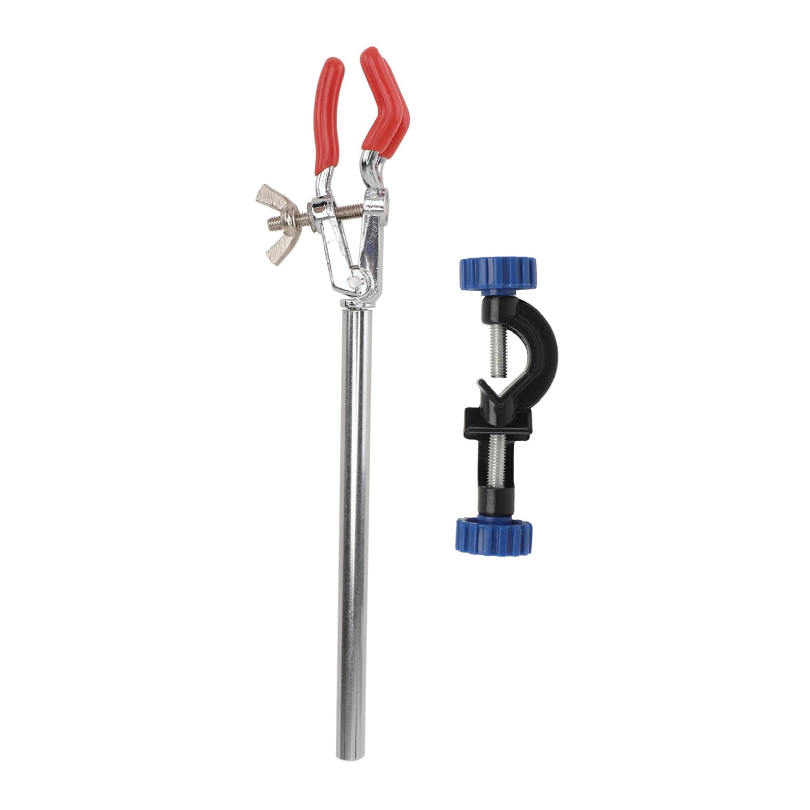 Ensemble de Pinces Trois Broches pour Laboratoire avec Pince pour Flacon et Clip de Support en Alliage de Zinc, Facile à Transporter pour Expériences D'apprentissage