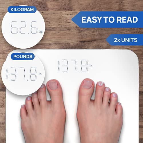 Inevifit Bathroom Scale, Highly Accurate Digital Bathroom Body Scale, Measures Weight Up To 400 Lbs. Includes Batteries #TOP1