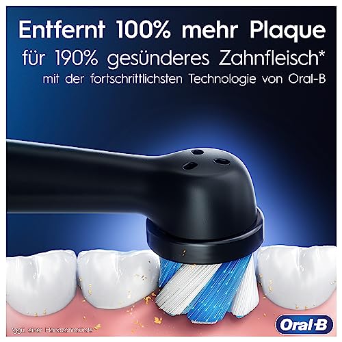 Oral-B iO Series 6 Plus Edition Elektrische Zahnbürste/Electric Toothbrush, Inkl. 3 Aufsteckbürsten, 5 Putzmodi für Zahnpflege, Reise-Etui, Designed by Braun, Schwarz – Bild 3