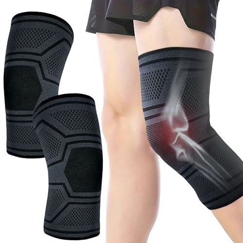 CJSME®️ Pack de 2 rodilleras de Compresión para Deporte y Terapia - Rodillera Fijadora de Rótula UNISEX, Ideal para Deportes, Artrosis y Lesiones. TALLA (M)
