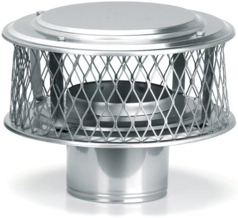 13866 Stainless Steel HomeSaver Guardian 8 Round 304 Alloy Stainless Steel Chimney Cap wi by HOMESAVER
