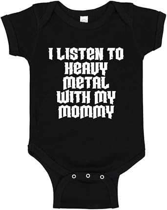I Listen to Heavy Metal with My Mommy Baby Bodysuit One Piece or Toddler Shirt Music Clothing