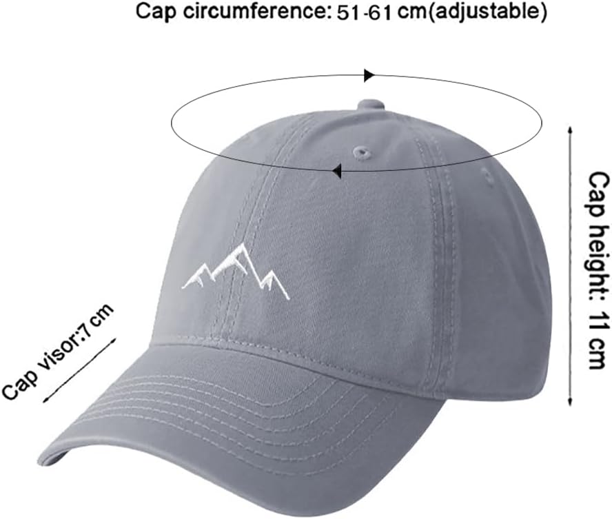 Baseball Cap Mens Mountain Peak Embroidery Baseball Hats Classic Solid Cotton Dad Cap Womens Sports Cap Adjustable - Image 3