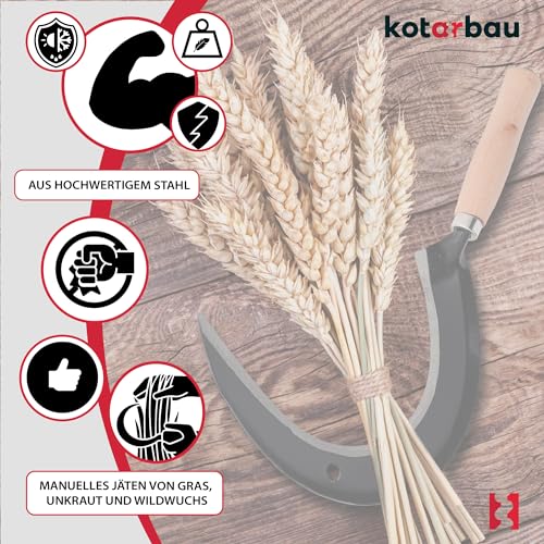 KOTARBAU® Rundsichel Handsichel Garten Handsense Sichel Garten geschmiedet Sensensichel 235 mm