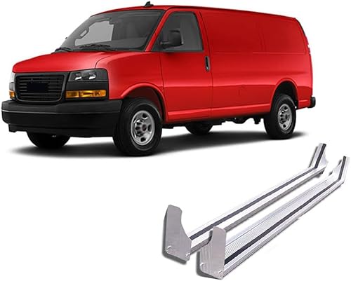 Miniatura 12 de Black Horse - Estribos comerciales de aluminio compatibles con 97-14 Express/Savana 1500-2500-3500|92-15 Ford E/Econoline-RUN102SS