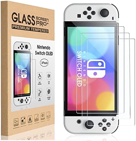 XINRUISEN 3Pack Screen Protector for Nintendo Switch Oled 2021, Tempered Glass Screen Protector for Nintendo Switch OLED New Model 7inch, Screen Protective Glass Cover Protection for Switch Oled