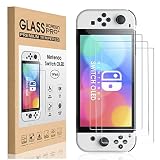 XINRUISEN 3Pack Screen Protector for Nintendo Switch Oled 2021, Tempered Glass Screen Protector for