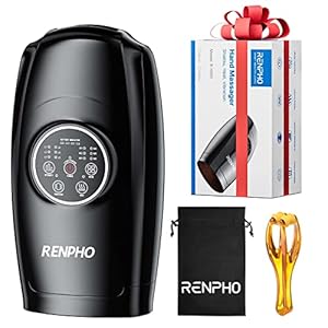 RENPHO Wireless Handmassagegerät mit Wärme, Hand Massagegerät Elektrisch mit 6 Stufen der Luftkompression und Intensität Kompression für Handfläche Handgelenk Finger Taubheit Müdigkeit Wundsein Relief