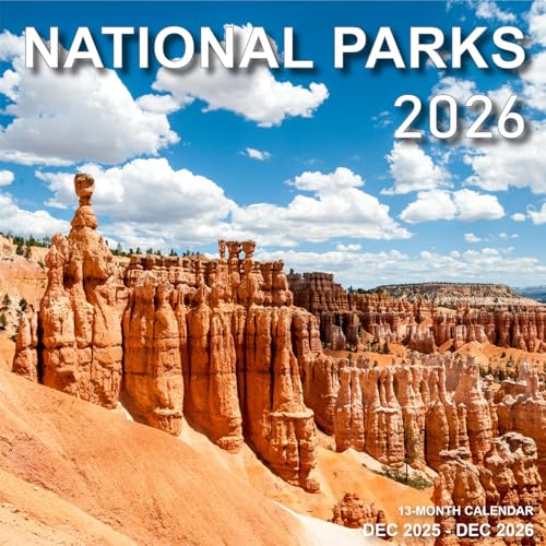 Calendar 2026 - Wall Calendar from January 2026 to December 2026 3 Languages(English French Spanish) 2026 Calendar with Holiday Marked Premium Paper for Organizing 7 x 7 National Park-B