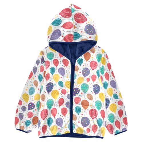 CHIFIGNO Colorful Balloons Toddler Sweatshirt Hooded Jacket Sweatshirt Toddler Fall Jacket Winter Jacket for Boys 6Y