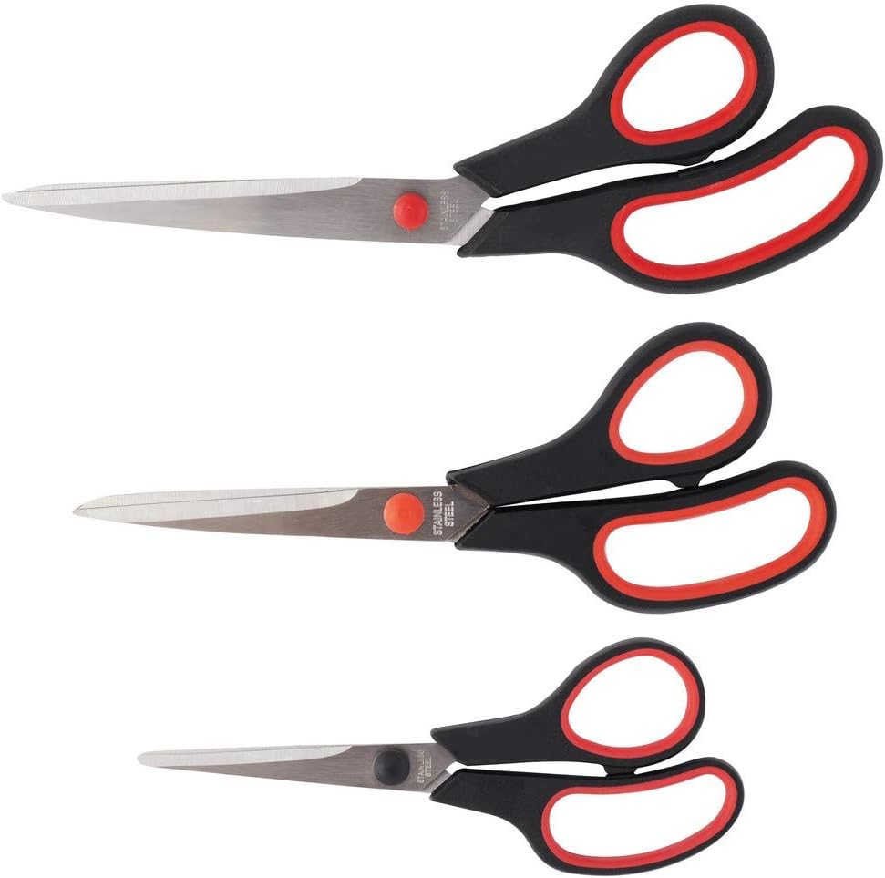 Forbici Per Carta In Acciaio Inox Uaugulft - 15,2cm, Lame Titanio, Impugnatura Morbida Blu/Nero - Foto 5