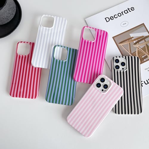 Yeddabox for iPhone 14 Pro Max Case Cute Striped Phone Case Soft TPU Slim Shockproof Phone Cover for Women Girls, Red and Pink - image 7
