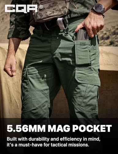 Image of CQR Men's Tactical Pants, Water Resistant Ripstop Cargo Pants, Lightweight EDC Work Hiking Pants, Outdoor Apparel