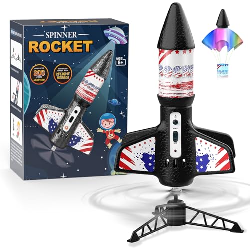 Image of Mafbeanl Rocket Launcher for Kids, Self Launching Motorized Air Rocket Toy | Outdoor Toys for Ages 8-12, Model Rockets with Parachute Safely Land, Spaceship Launch up to 200 ft Birthday Gifts for Boys