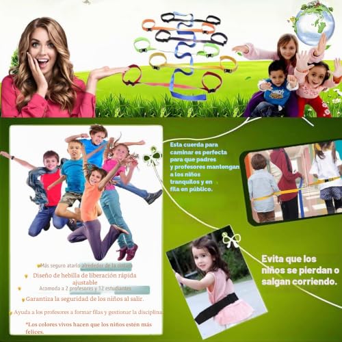 Miniatura 4 de Cuerda Para Caminar Para Niños Pequeños,Cuerda Para Caminar Para Preescolar,Cuerda Para Caminar Preescolar Con Asas,Cuerda De Línea De Seguridad Para Niños Para Guardería Preescolar