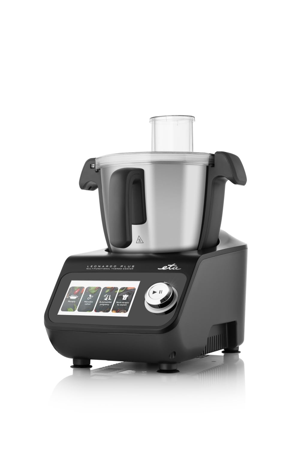 ETA Leonardo Plus, robot da cucina con funzione di cottura e bilancia, cottura a vapore, 1000 W, ciotola in acciaio inox, display LCD con molte ricette integrate, 15 funzioni, colore nero