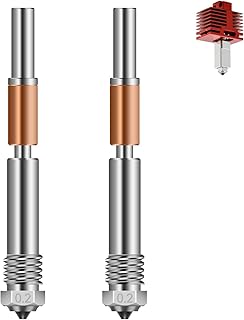2 pcs TZ-4.0-0.2mm Ceramic Throat One Piece Hardened Steel Nozzles,3D Printer Nozzle Bambu lab,Bambu lab p1p Nozzle,x1c p1p hotend Bambu nozzles kit