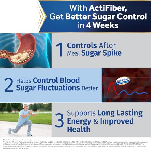 Image of ActiFiber Natural Sugar Control | Food for Special Dietary Use for Diabetes Management | Manage Blood Sugar Fluctuations Better | Clinically Proven | Plant Origin | Easy to Use (150Gms, 30 sachets)