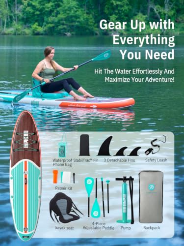 Image of Niphean Inflatable Paddle Board with Accessories 10'6'' /7'6''Stable SUP | Anti-Slip EVA Deck, 450 lbs Capacity Inflatable Paddle Boards for Adults & Youth of All Skill Levels