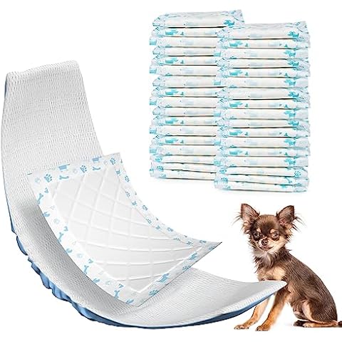 MICOOYO Dog Diaper Liners, Dog Diaper Pads, Disposable Dog Booster Pads Period Pads for Dogs, Belly Band Dog Diaper Liners Male Doggie Diaper Inserts (Blue, XS 100Count) Cover