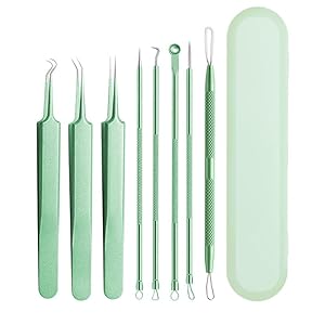 Professional Pimple Popper Tool Kit – 8 Pcs Blackhead Remover Comedone Extractor Kit with Box for Quick and Easy Removal of Pimples, Blackheads, Zit Removing, Forehead, Facial and Nose