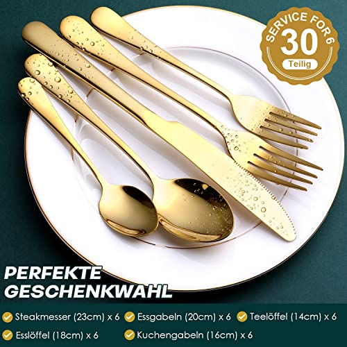 OGORI Besteck Set für 6 Personen – 30-teiliges Edelstahlset