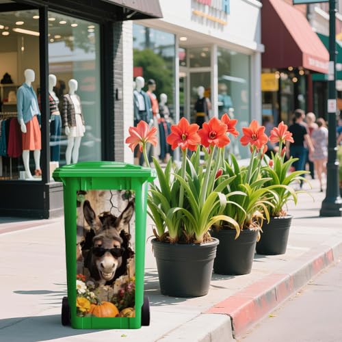 ANATTASOUL Mülleimer Aufkleber, 2 Blätter Mülltonnen Aufkleber 38×82cm Löcher Esel und Karotte Selbstklebend Aufkleber für Mülltonnen Mülleimer Aufkleber für Behälter, Kühlschrank