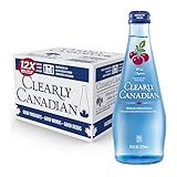 Clearly Canadian Wild Cherry Sparkling Spring Water Beverage, Natural & Carbonated, Flavored Seltzer Water, 1 Case (12 Bottles x 325mL)