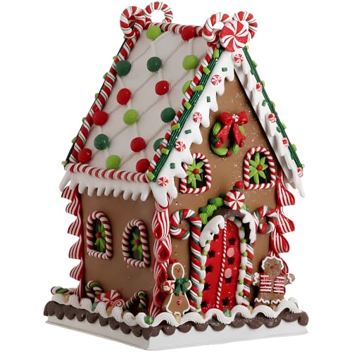 RAZ Imports - Multicolored Gingerbread House 13.5"