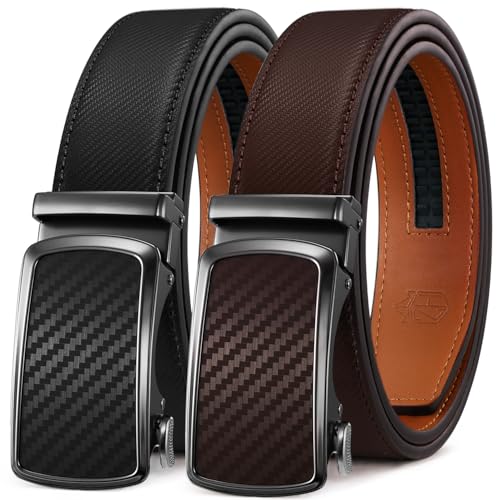 2-Pk Zitahli Men's Leather Ratchet Belts (Various) - image 1